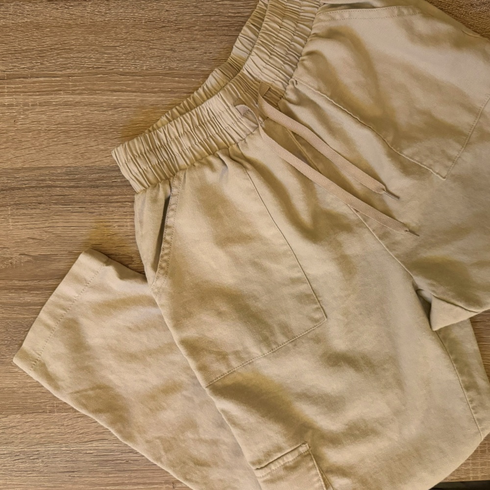 Ci Sono Wovens collection linen ankle cropped pants